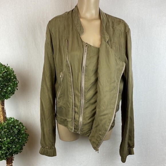 BLANK NYC Brown Zip Up Cropped Style Long Sleeve 89A-9296NO Moto Jacket L - Picture 3 of 7